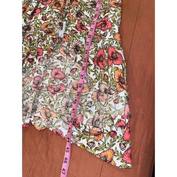 Abel The Label Multi Floral Pleated Neck Ruffled Hem Maxi Dress Women's Size XS - Picture 8 of 10